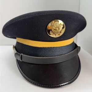 US Army Service Dress Cap by Kingform Cap, SZ 7, Officer Uniform Hat Made In USA